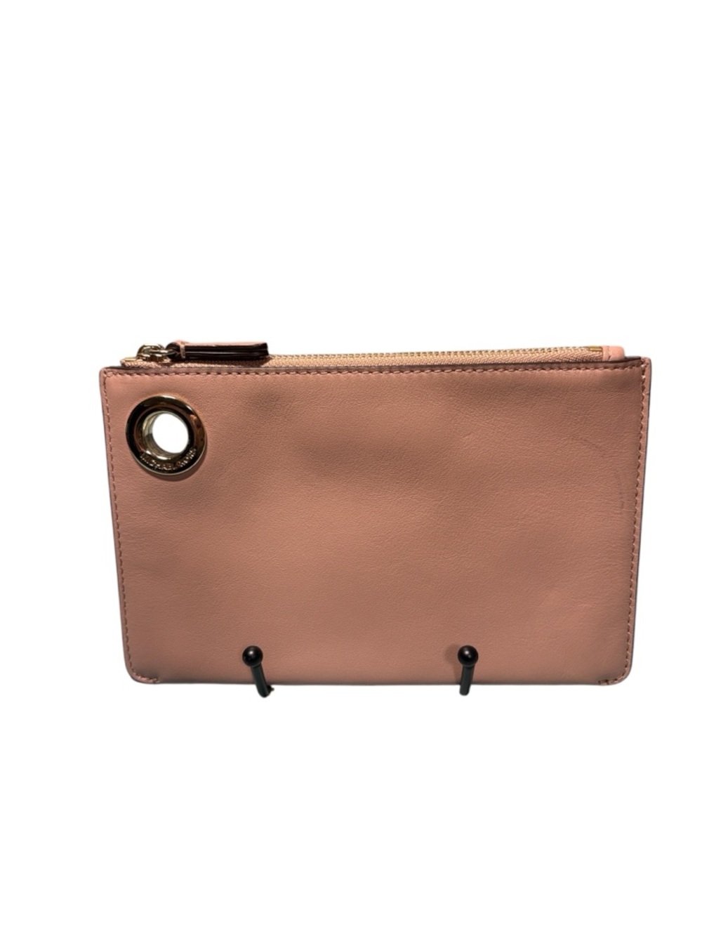 Michael Kors Fulton Large Flat Pouch Soft Pink Leather Gold Grommet
